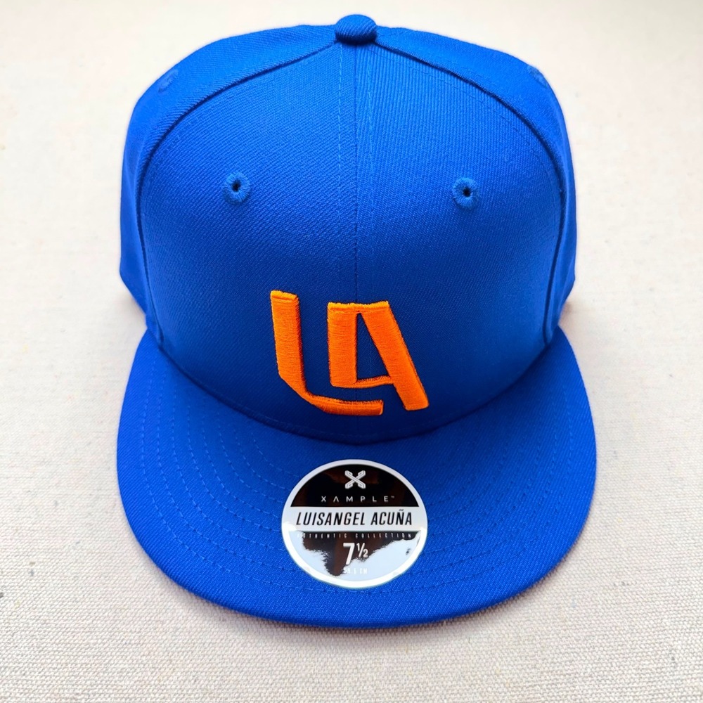Xample Baseball Cap Luisangel Acuña LA Fitted Blue Orange 7 1/2 New